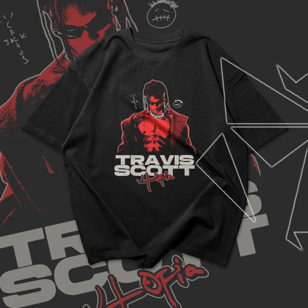 Camiseta Streetwear Travis Scott Utopia Premium Masculina Estampada 100% Algodão Moda Gringa