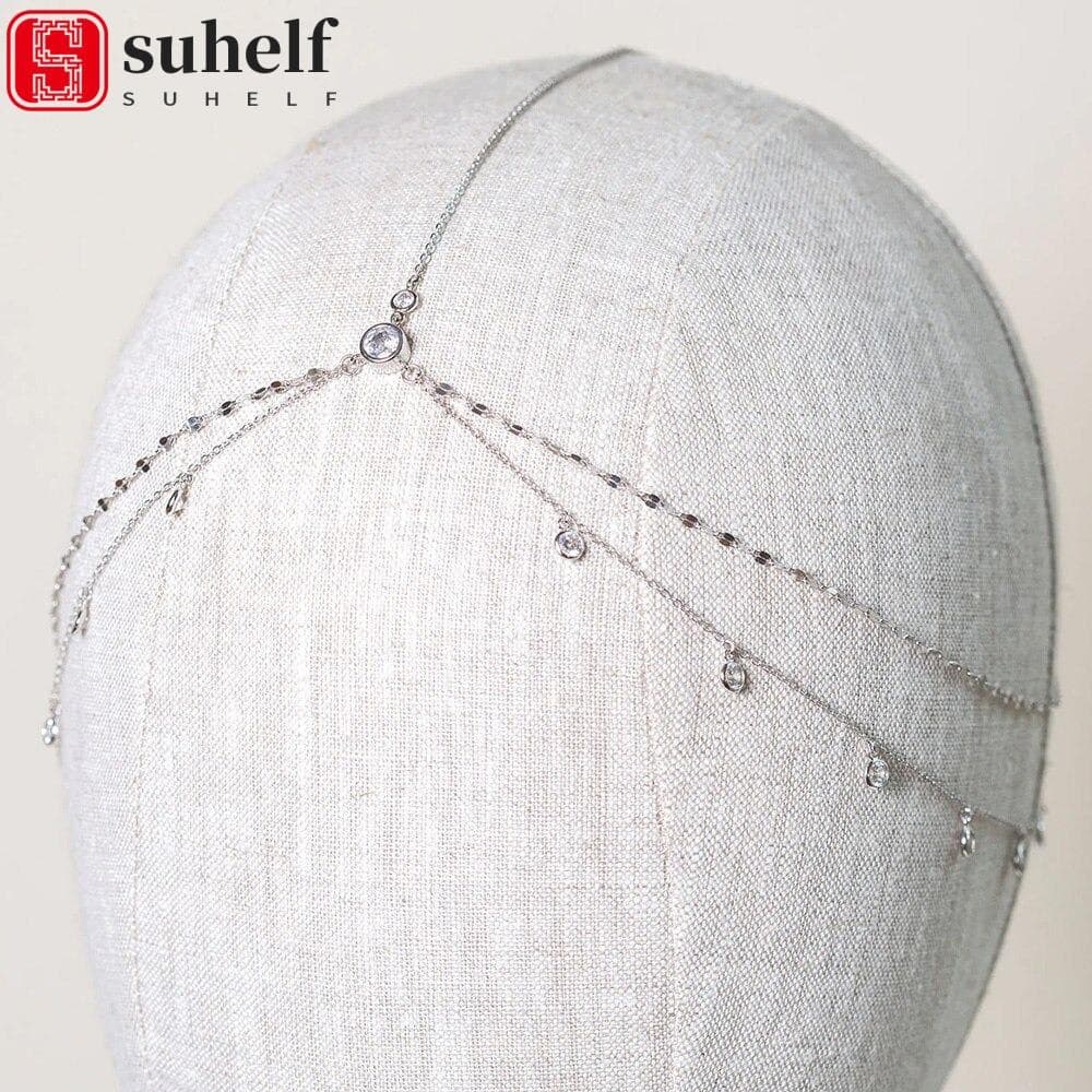 Corrente De Cabeça De Cristal SUHELF , Acessórios De Cabelo Elegantes Estilo Boho , Testa