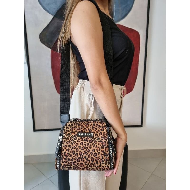 Bolsa Nicole Animal Print 3 Zípers + Alça Transversal Sir Bac