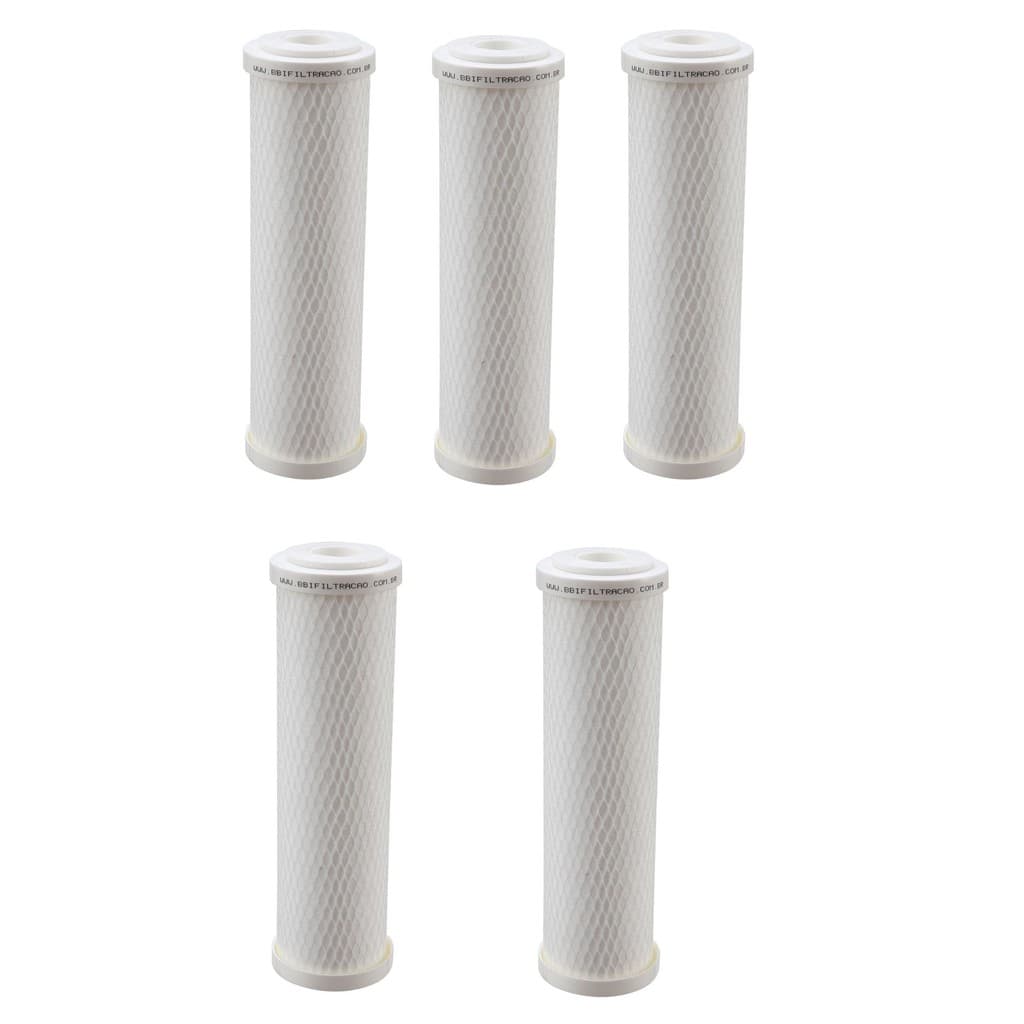 KIT 05 UN Refil PP10E BBI 9.3/4 PP Encaixe Compatível 9 3/4"Planeta Água BBI Pentair Acquabios