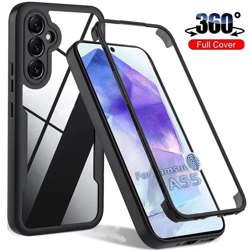 360 Capa De Telefone De Corpo Inteiro Para Samsung Galaxy A55 A15 4G 5G Protetora De Tela Embutida A15 Traseira Dura À P