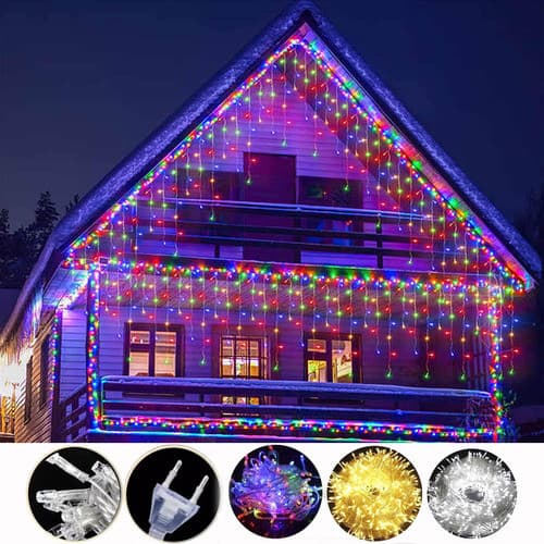 Cascata Led Pisca Pisca 240 Luzes De Natal 4,3 Metros Luzes Natalina