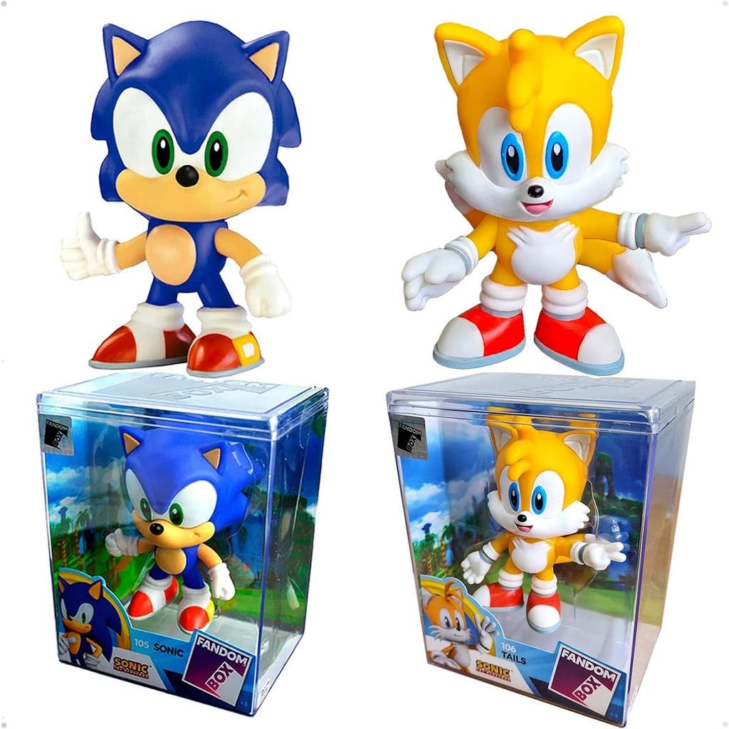 Coleção 2 Bonecos Sonic E Tails Fandom Box Lider Brinquedos