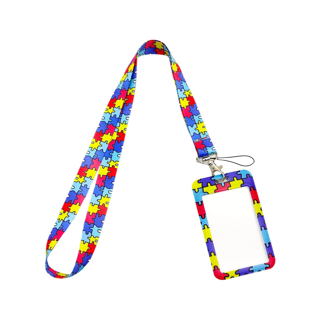 Porta Cracha Para Autista + Cordão De Identificação Autismo