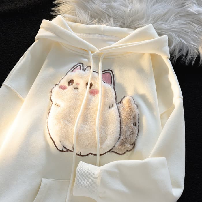 Moletom Com Capuz Com Estampa De Gatinho Para Casais, Unisse