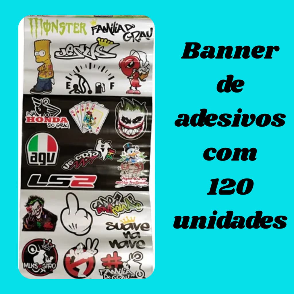 Adesivos Personalização Banner Com 120 Unidades