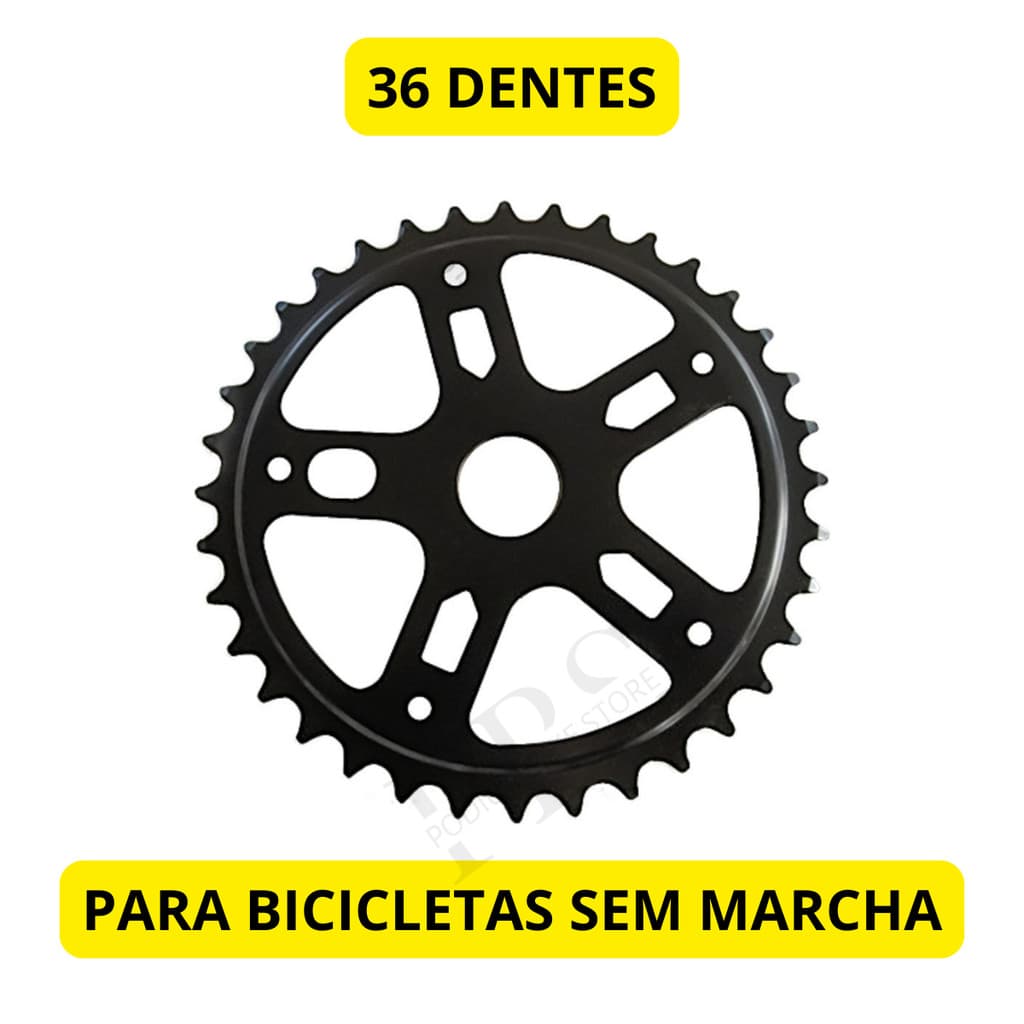 Coroa Única Roda Dentada Bicicleta Sem Marcha BMX 36 Dentes