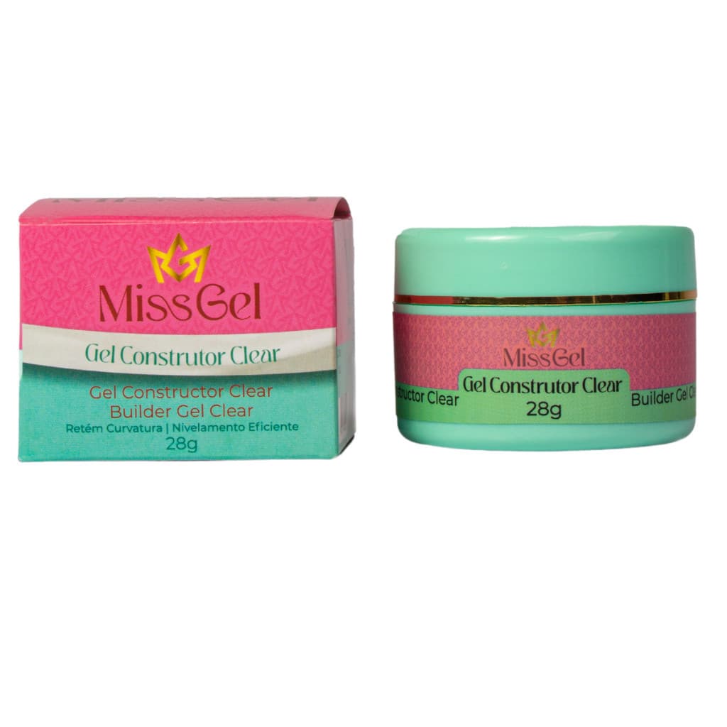 Gel Construtor Clear 28g Miss Gel para Alongamento de Unhas em Gel Profissional