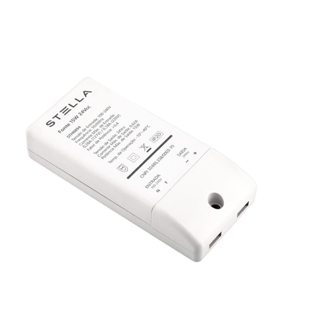 FONTE PARA FITA DE LED STELLA 24V 15W BIVOLT STH6894