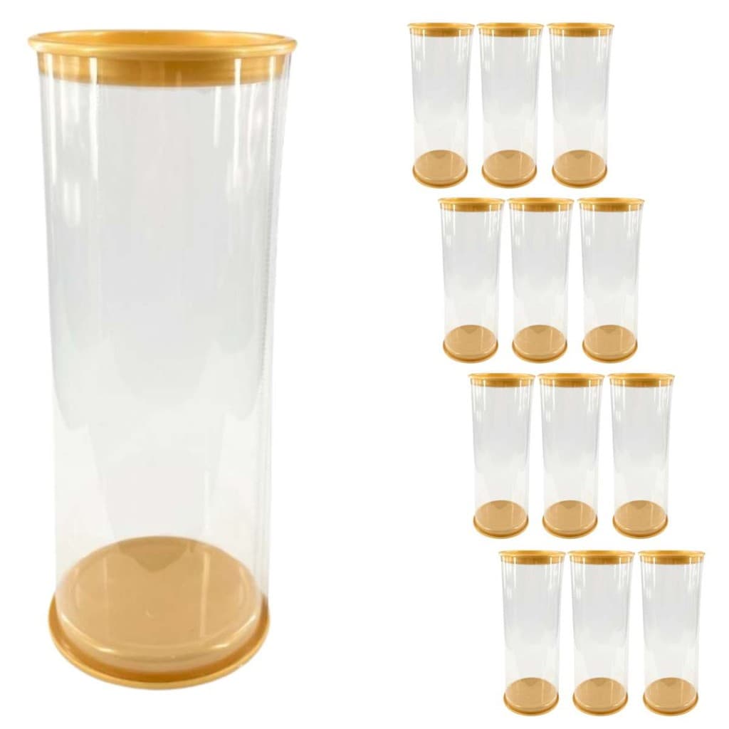 Caixa 12 Tubo Lata Pet 6 X 16 Tampa Ouro Lembrancinha