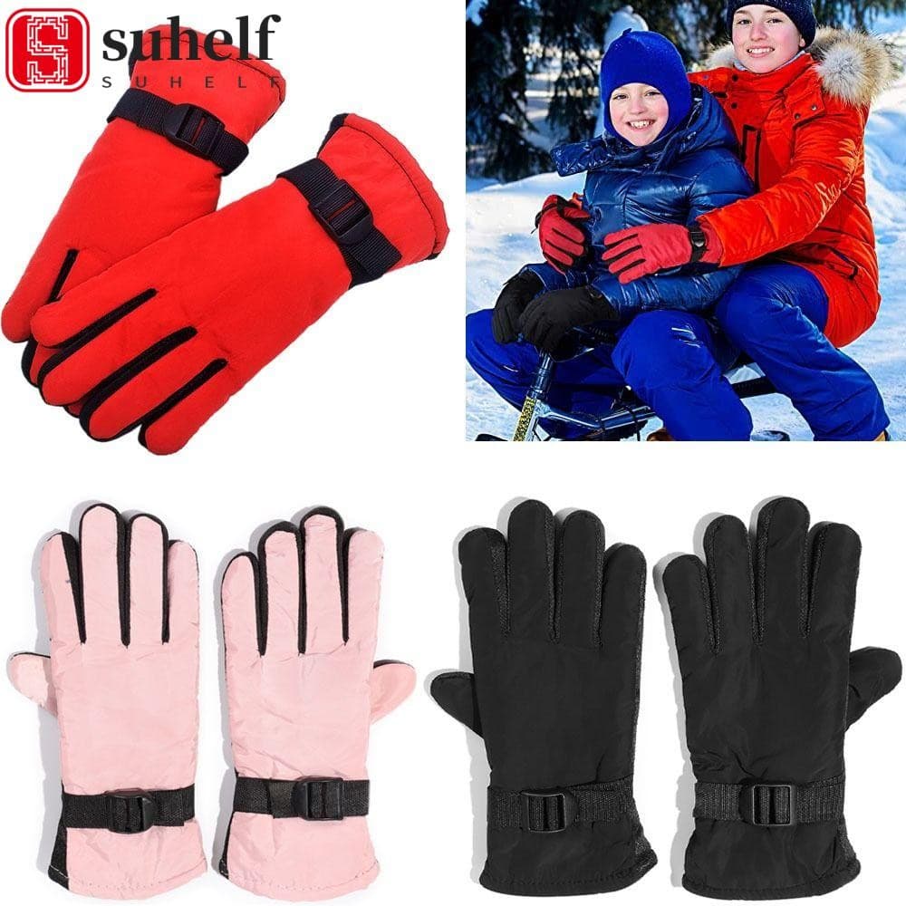 Luvas De Esqui SUHELF , Infantis Antiderrapantes À Prova De Vento , D'água , Grossas , Quentes , Para Adultos , Montanhi