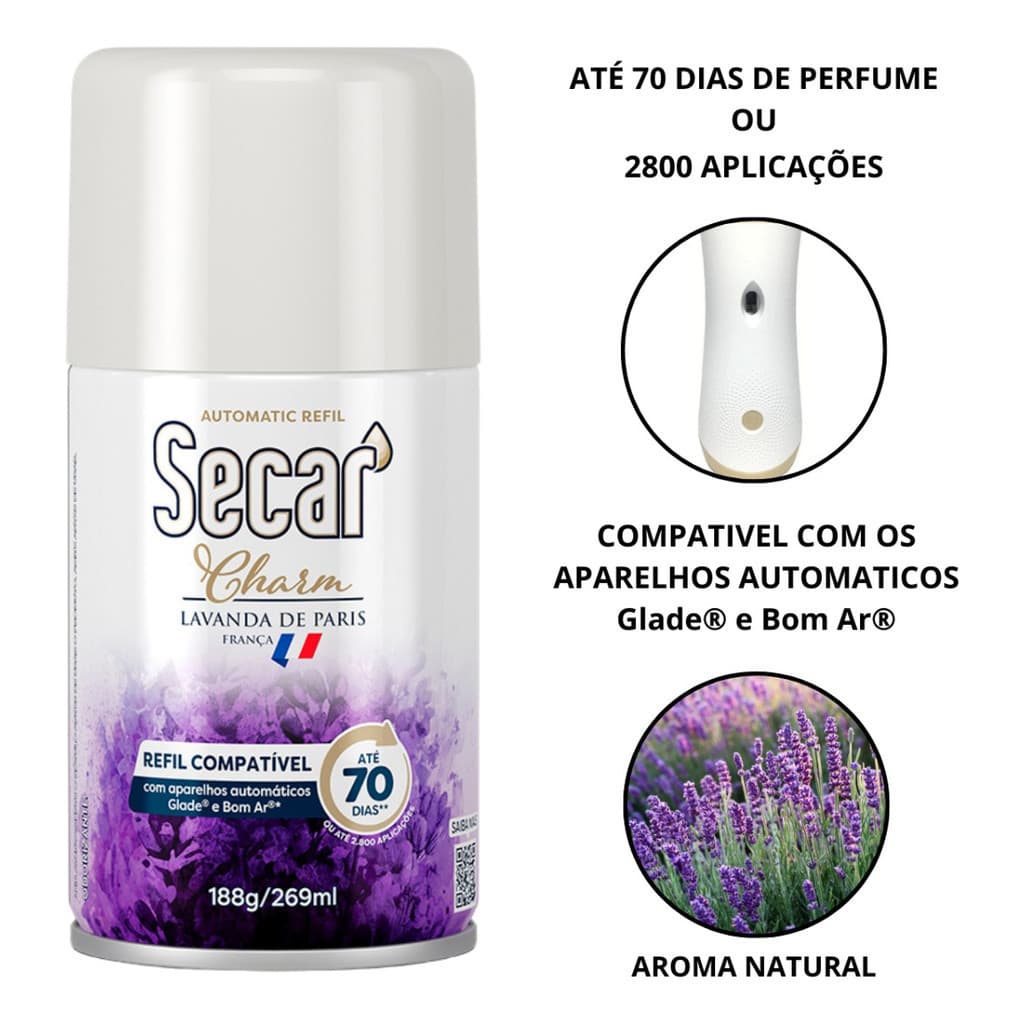 Kit C/2un Odorizador Automátio Secar Charm 269ml - Edição Especial