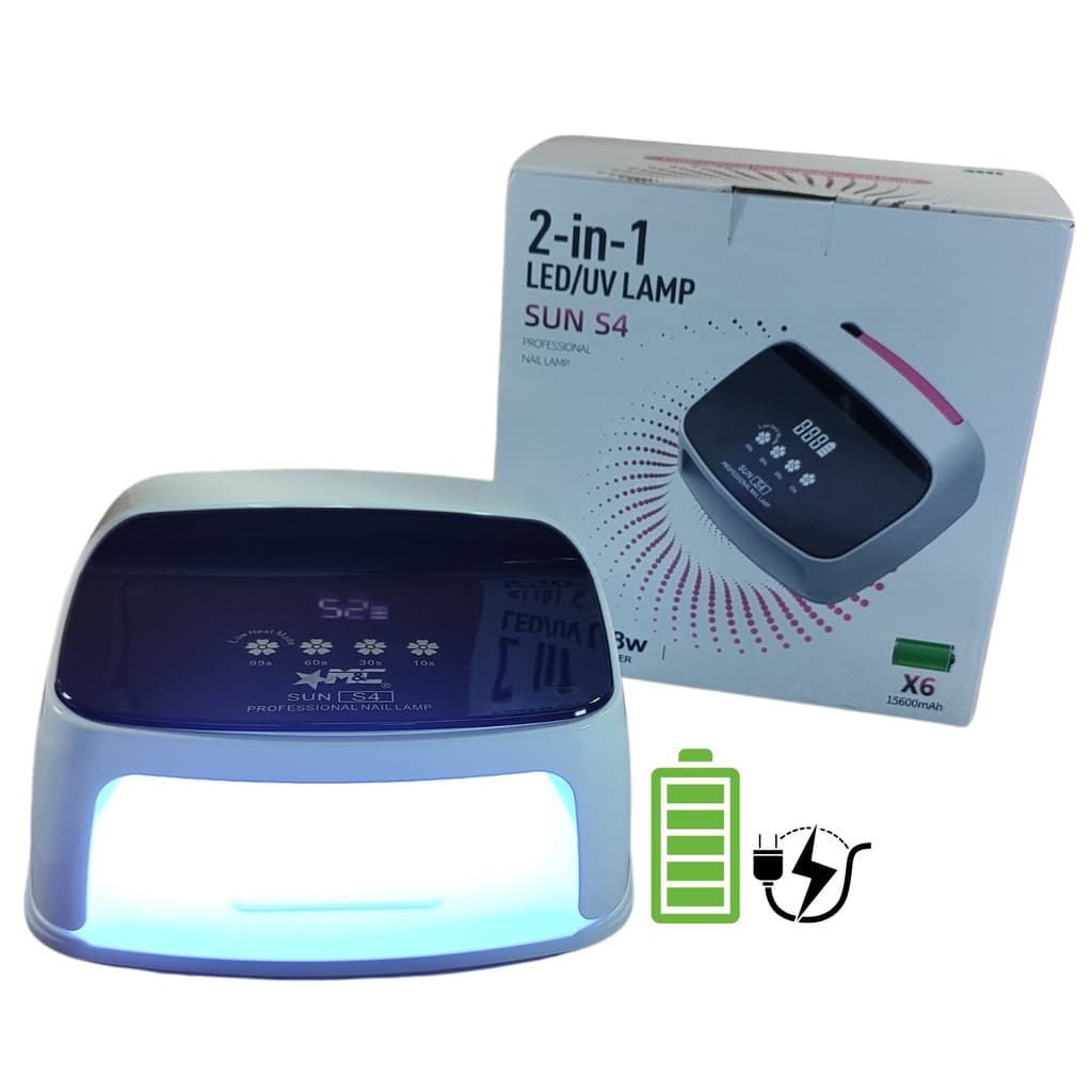 Cabine Portátio Sem Fio Recarregável Sun S4 268w Unhas Gel C/ 66 Leds
