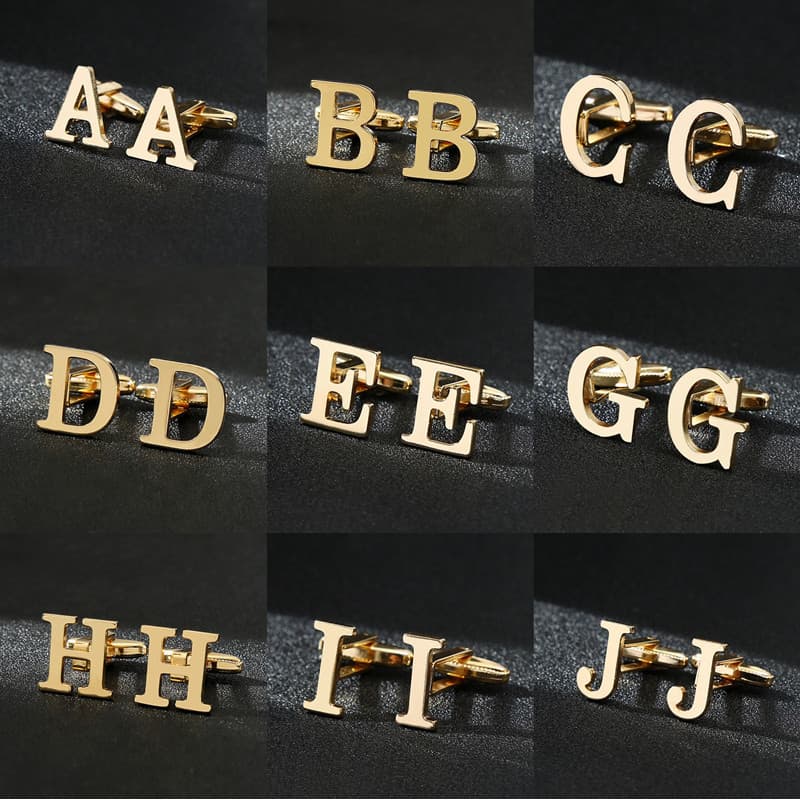 1 Par De Abotoaduras Masculinas Suaves Com Letras Criativas De Camisa Francesa