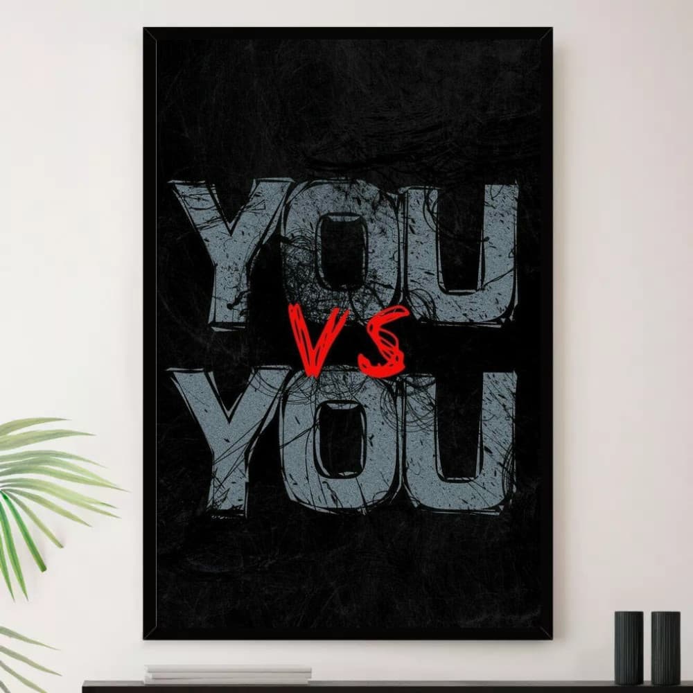 Quadro Você Contra Você Motivacional Decorativo