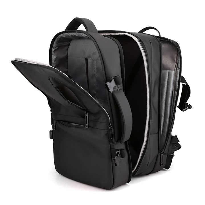 Mochila de viagem de grande capacidade expansível com carregamento USB antirroubo bolsa para laptop mochila empresarial