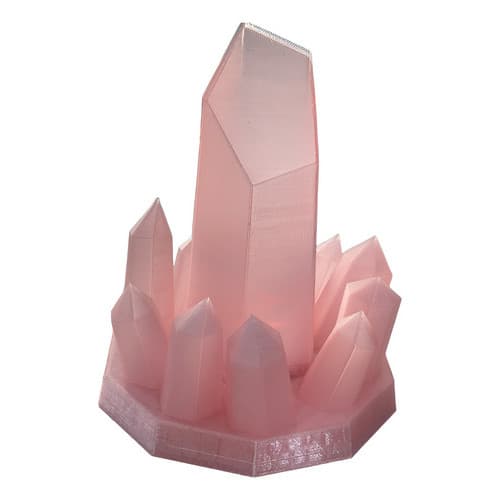 Luminaria Cristal Quartzo Rosa C/ Luz  Colorida Em 3d