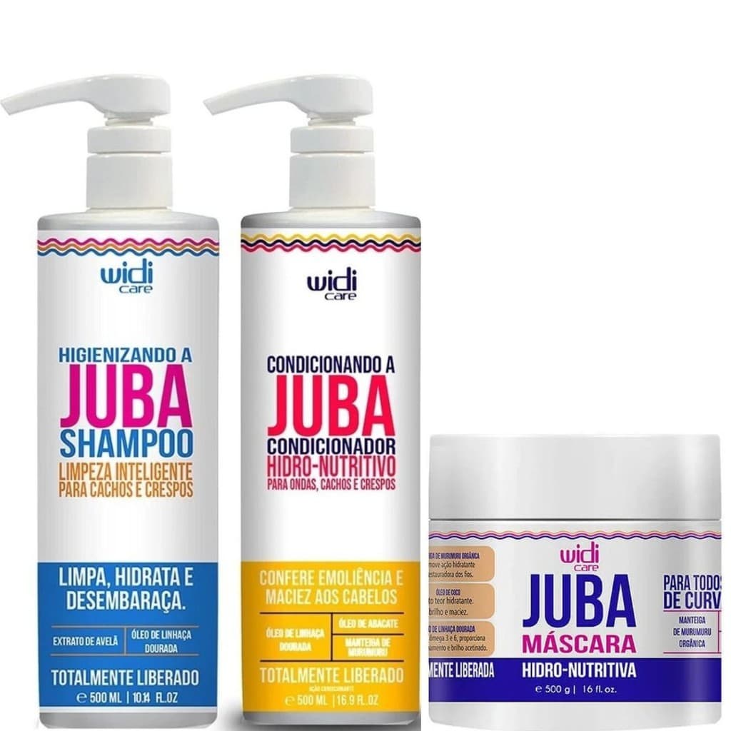 kit juba shampoo + condicionador +mascara hidro- nutritiva 500ml