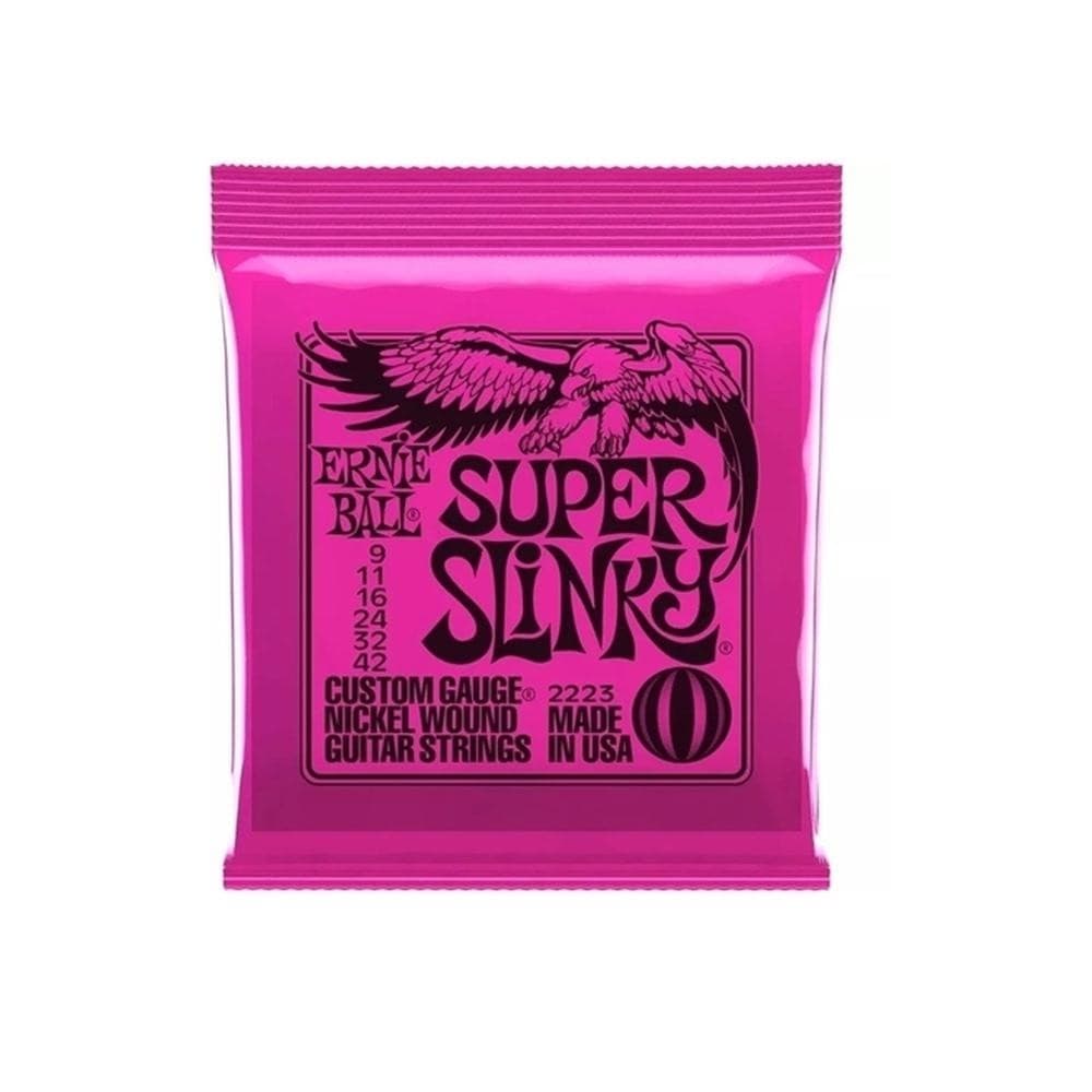 Encordoamento ERNIE BALL 009-042 para Guitarra Super Slink NIQUEL