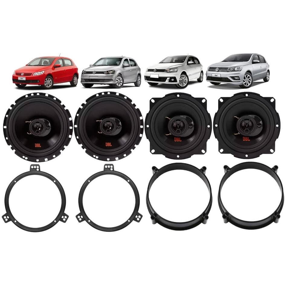 Kit 04 Alto Falantes Jbl Gol G5 G6 G7 G8 4 Portas + Aros