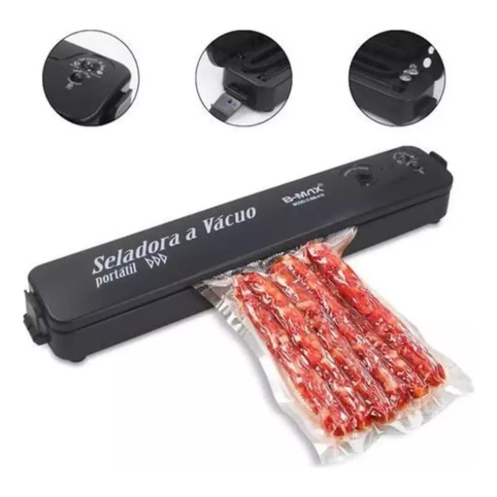 Seladora De Embalagem A Vacuo Portátil De Alimentos Bivolt