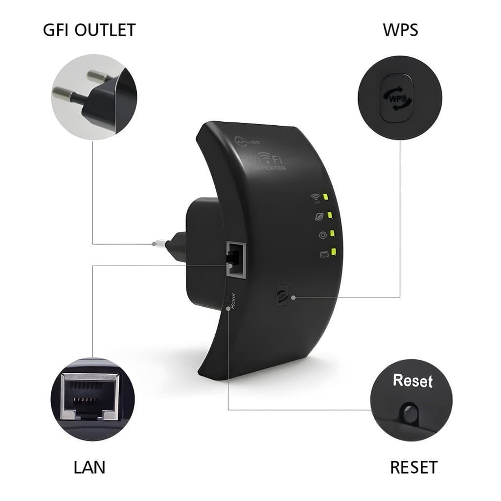 Roteador Repetidor WiFi Wireless N 300Mbps WR-01 Amplificador de Sinal Internet Sem Fio