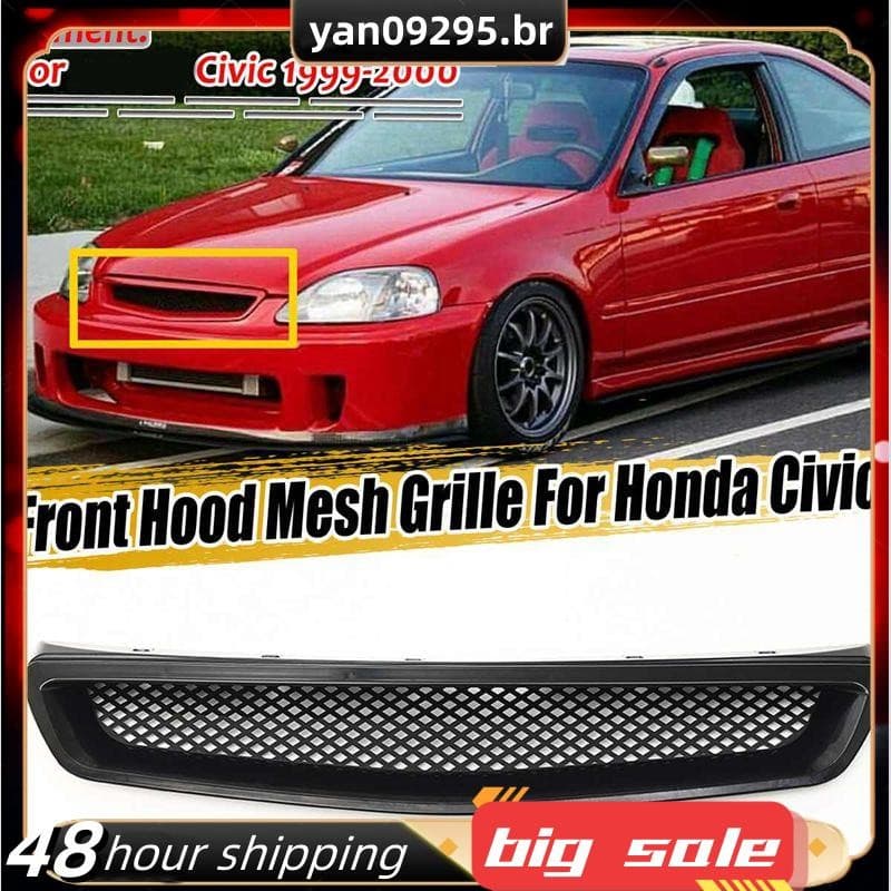 Capô Dianteiro Do Carro Malha Pára-Choques Grade De Corrida Para Honda Civic EK CX DX EX HX LX Tipo R 1999-2000