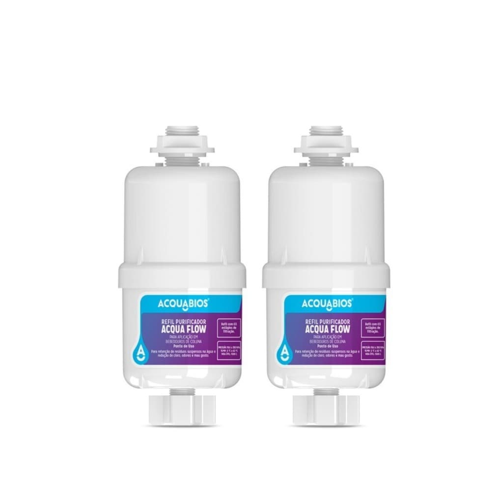 KIT 02 UN Refil  Acqua Flow Compativel Bebedouros Coluna Frisbel,Knox,Lider,Karina,Polar,Blue,Gira