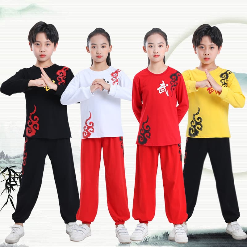 Roupas de Exercício de Kung Fu para Crianças, Traje de Wushu para Adultos, Uniforme de Treinamento de Artes Marciais com