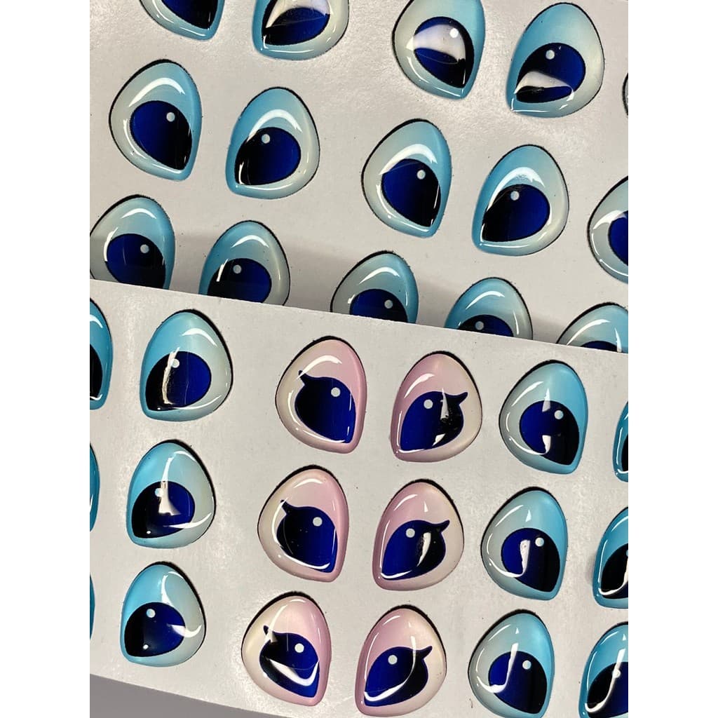 OLHO ADESIVO resinado Stitch e Angel aplique de biscuit
