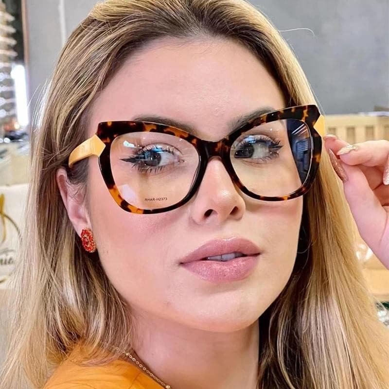 Anti-Luz Azul TR90 Confortável Olho De Gato Óculos Quadro Feminino Moda Personalidade Marca Para Senhoras Armação Óptica