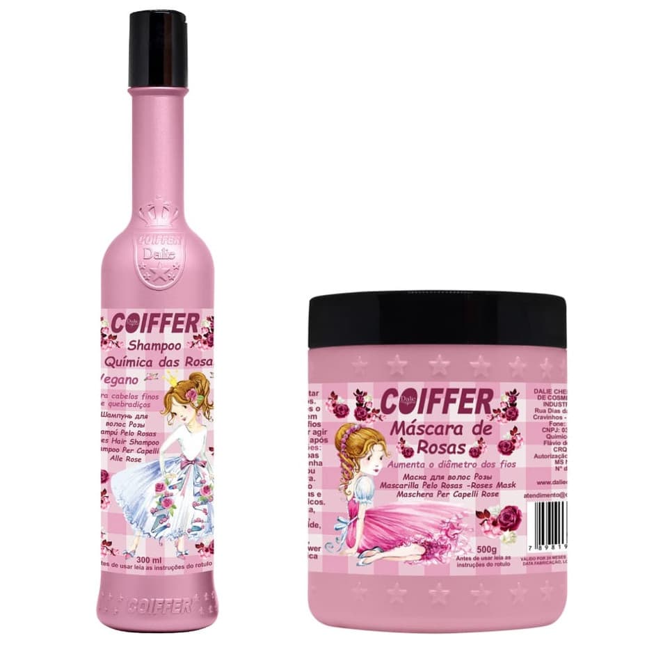 Kit Capilar De Rosas Coiffer 2 Produtos Para Cabelos Finos