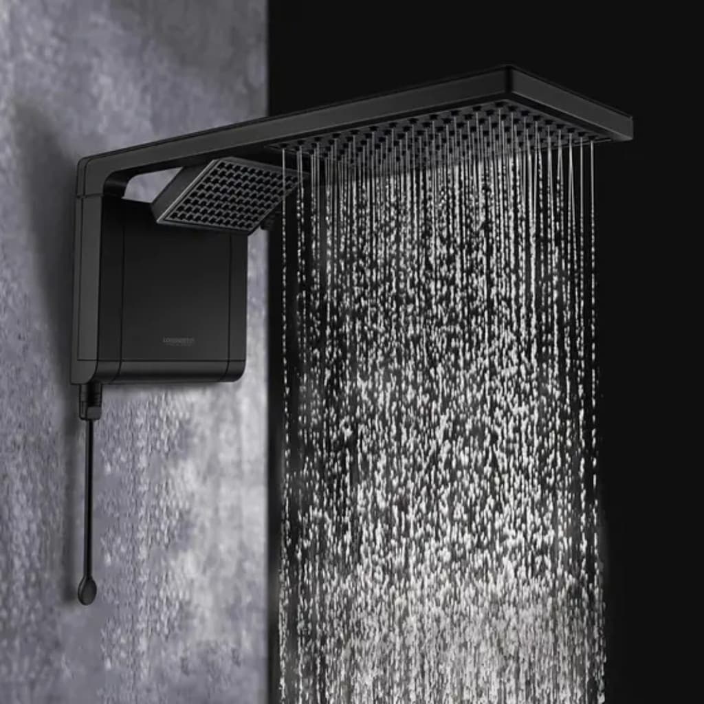 Chuveiro Eletrônico Ducha Acqua Duo Ultra Preto Fosco 220V 7800w 6800w Lorenzetti