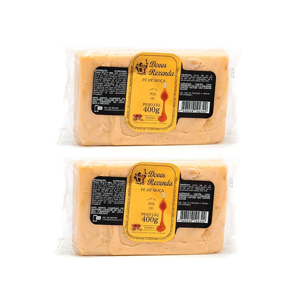 Kit com 2 Pé de Moleque com Leite Condensado - Pé de Moça 400g - Rezenda