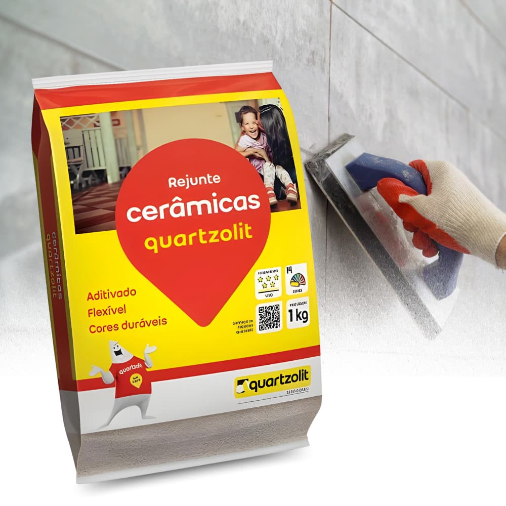 Rejunte Cerâmica Colorido 1Kg Quartzolit Aditivado Flexível
