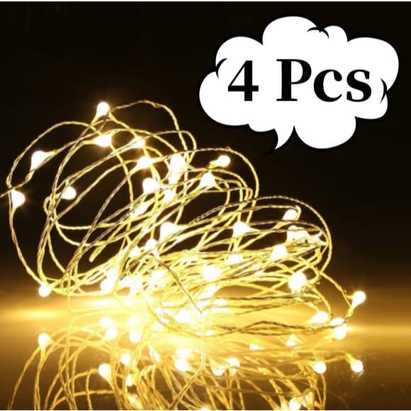 4 Unidades Fio de Fada Com 2 Metros Cordão de Luz Para Decorar Garrafas, Festas Arvores