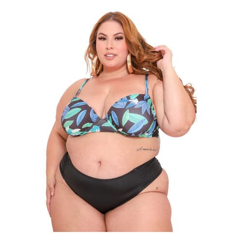 Calcinha De Praia Biquíni Plus Size Borboleta Com Forro