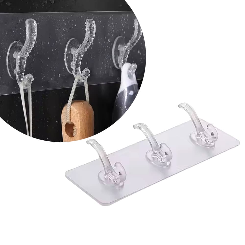Gancho Cabide Adesivo Triplo Dupla Face 20cm