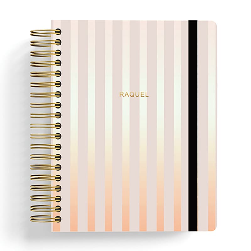 CADERNO SMART PERSONALIZADO COM SEU NOME NA CAPA EM HOTSTAMP | OMBRE ROSE | TAMANHO COLEGIAL | FOLHAS REPOSICIONÁVEIS
