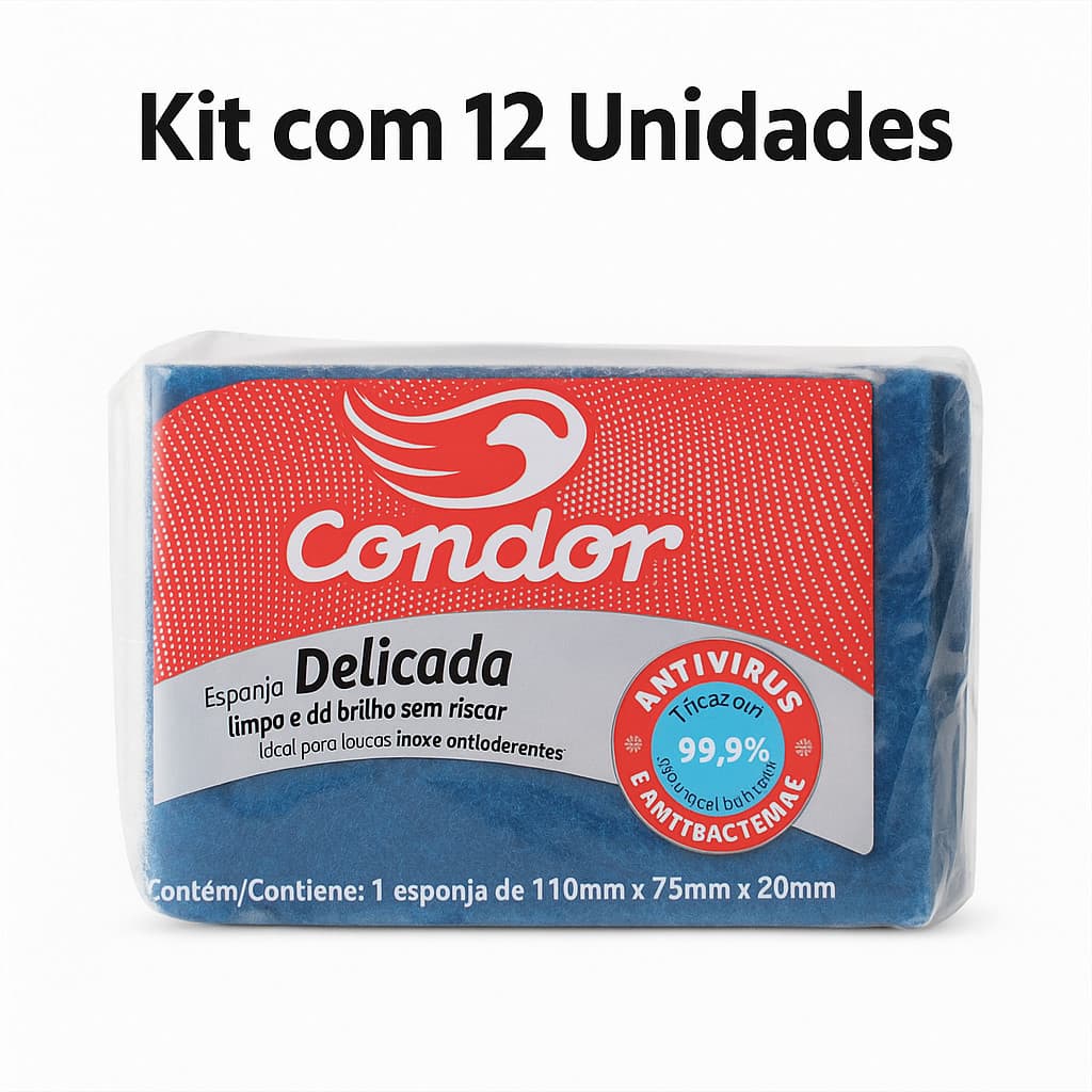 Kit com 12 Esponjas Condor Anti Riscos