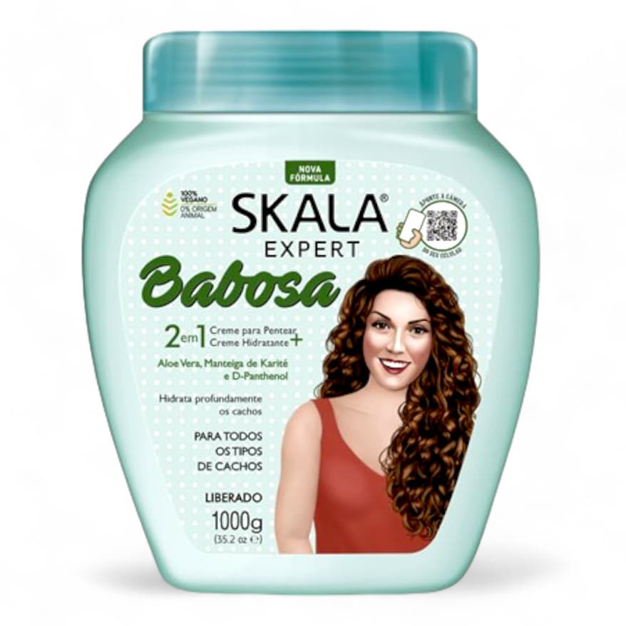 Creme de Tratamento Skala 2 em 1 Babosa 1000g - Hidratação para Cachos Brilhantes e Saudáveis