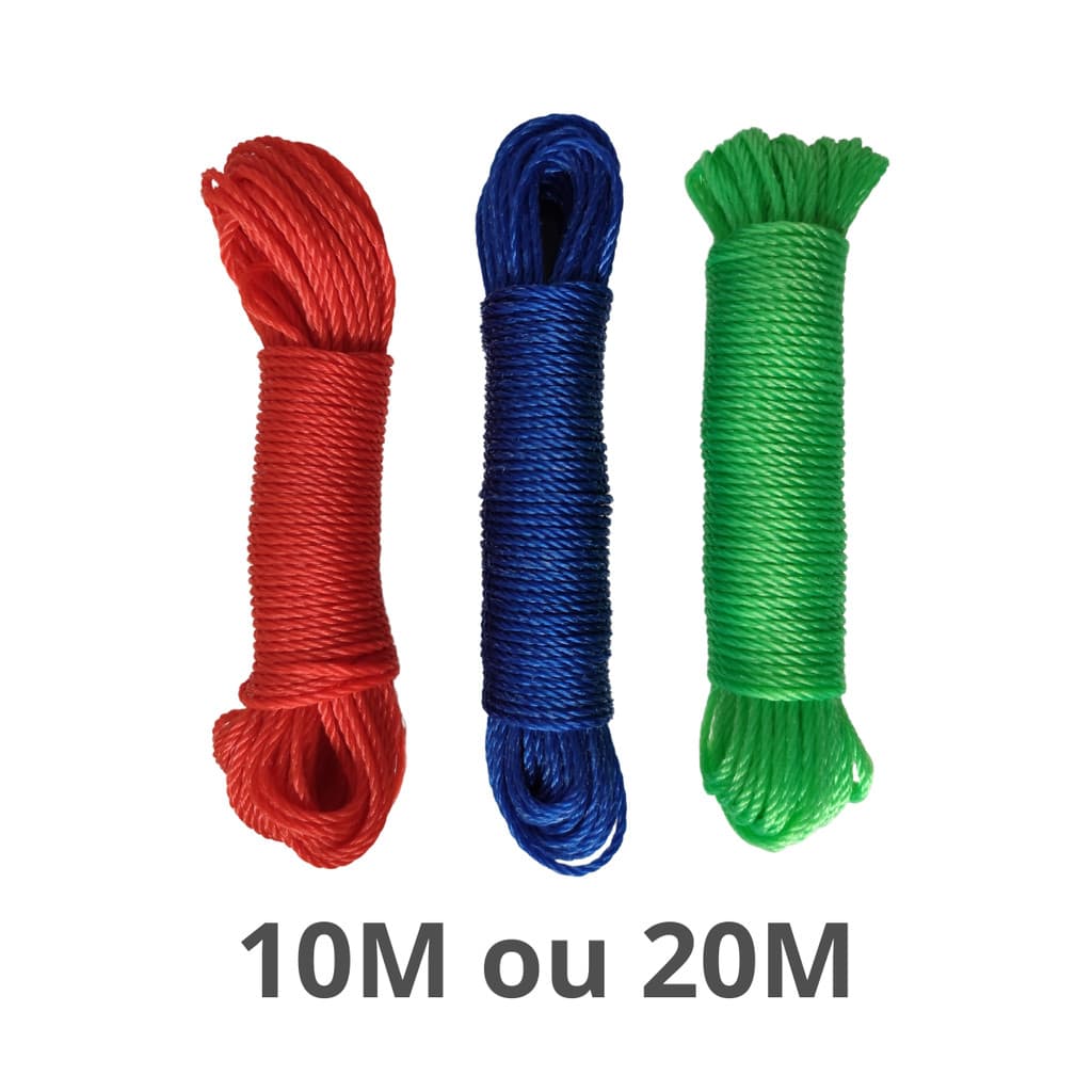 Corda de Varal Nylon Teto 10 metros 20 metros Resistente Reforçado Trançado Lavanderia Roupas