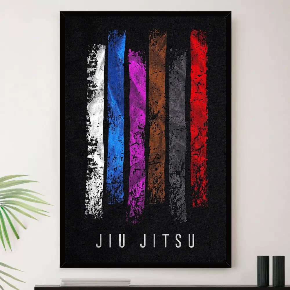 Quadro Jiu Jitsu Faixas Esporte Decorativo A3 35x45cm