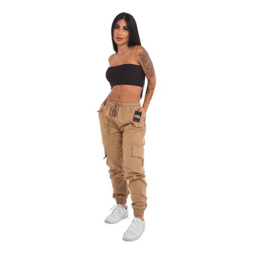 Calça Cargo Jogger Feminina Com Elástico e Bolsos Super Confortável Diversas Cores
