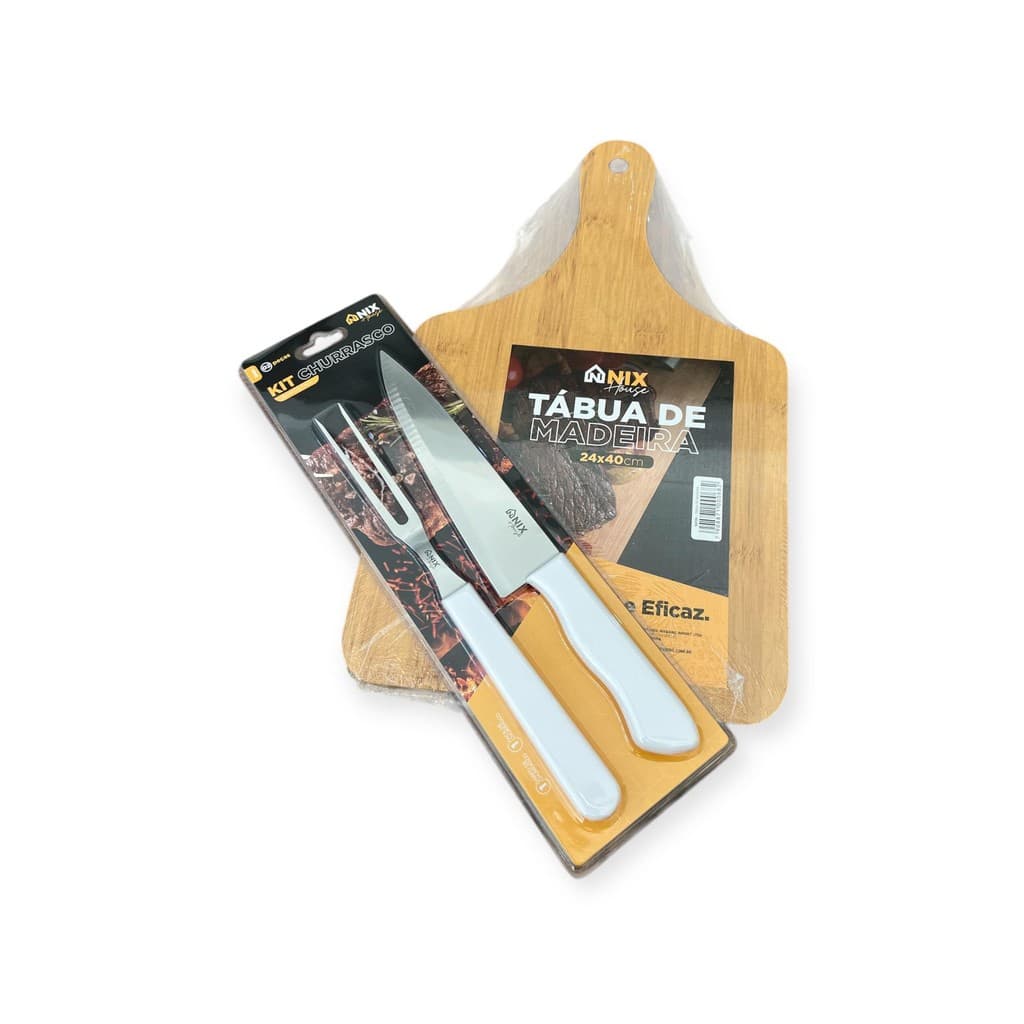 Kit Faca garfo inox - Kit Garfo + Faca inox Churrasco + tabua escolha o kit [ Corte Rapido] Faca Cozinha
