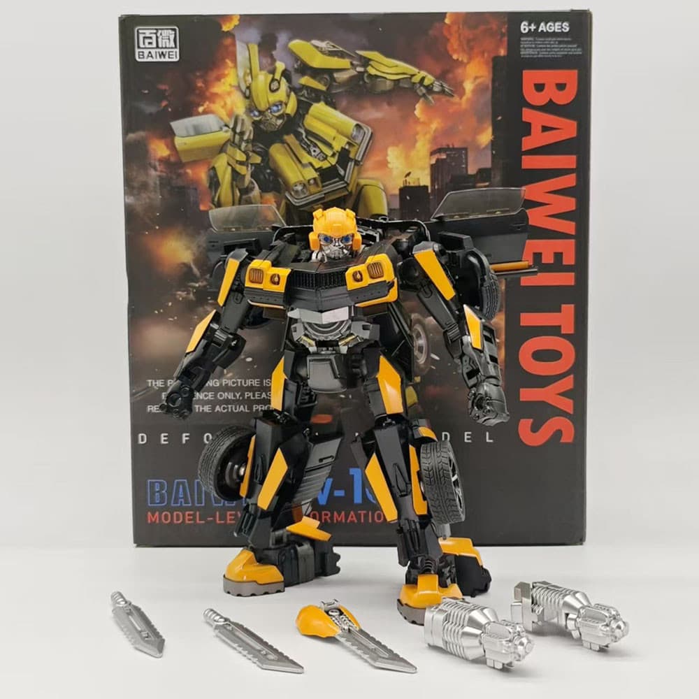17cm BAIWEI Transformadores Bumblebee Brinquedos Figura TW-1032 Robô Máquina De Brinquedo Escuro Modelo