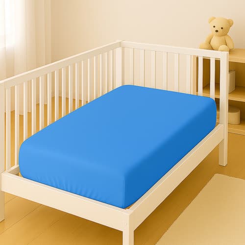 Lencol De Berco Americano Avulso Com Elastico Percal 200 Fios 100% Algodao Para Bebe 130x70x12cm