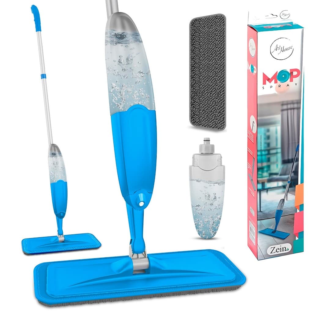 Rodo Mop Spray Cabo Inox Lava e Seca Esfregão Articulado Vassoura Mágica 360 Art House
