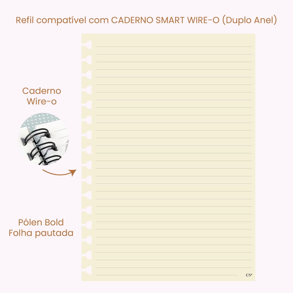 REFIL DE FOLHAS PARA CADERNO | REFIL DE FOLHAS PAUTADA EM PAPEL PÓLEN | REFIL CADERNO SMART | REFIL CADERNO INTELIGENTE