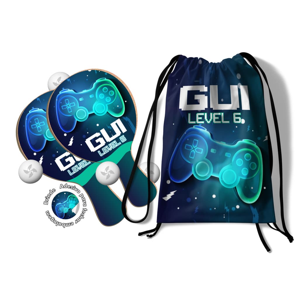 7/10/15/25 Kit Mochilinha e Raquetes Ping Pong - Jogo Video Game